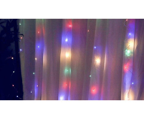 300 LEDs Window Curtain Fairy Lights 8 Modes and Remote Control for Bedroom (Multicolor, 300 x 300cm) - SM Everyday Living