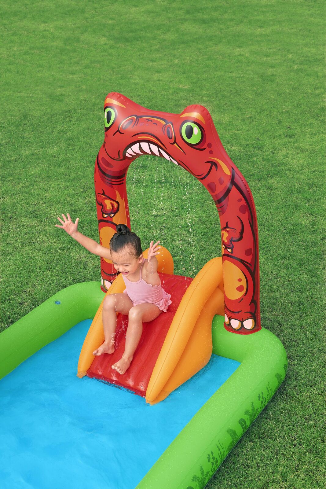 190L Jurassic Splash Water Play Centre, Bright Dinosaur Theme with Slide - SM Everyday Living