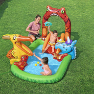 190L Jurassic Splash Water Play Centre, Bright Dinosaur Theme with Slide - SM Everyday Living