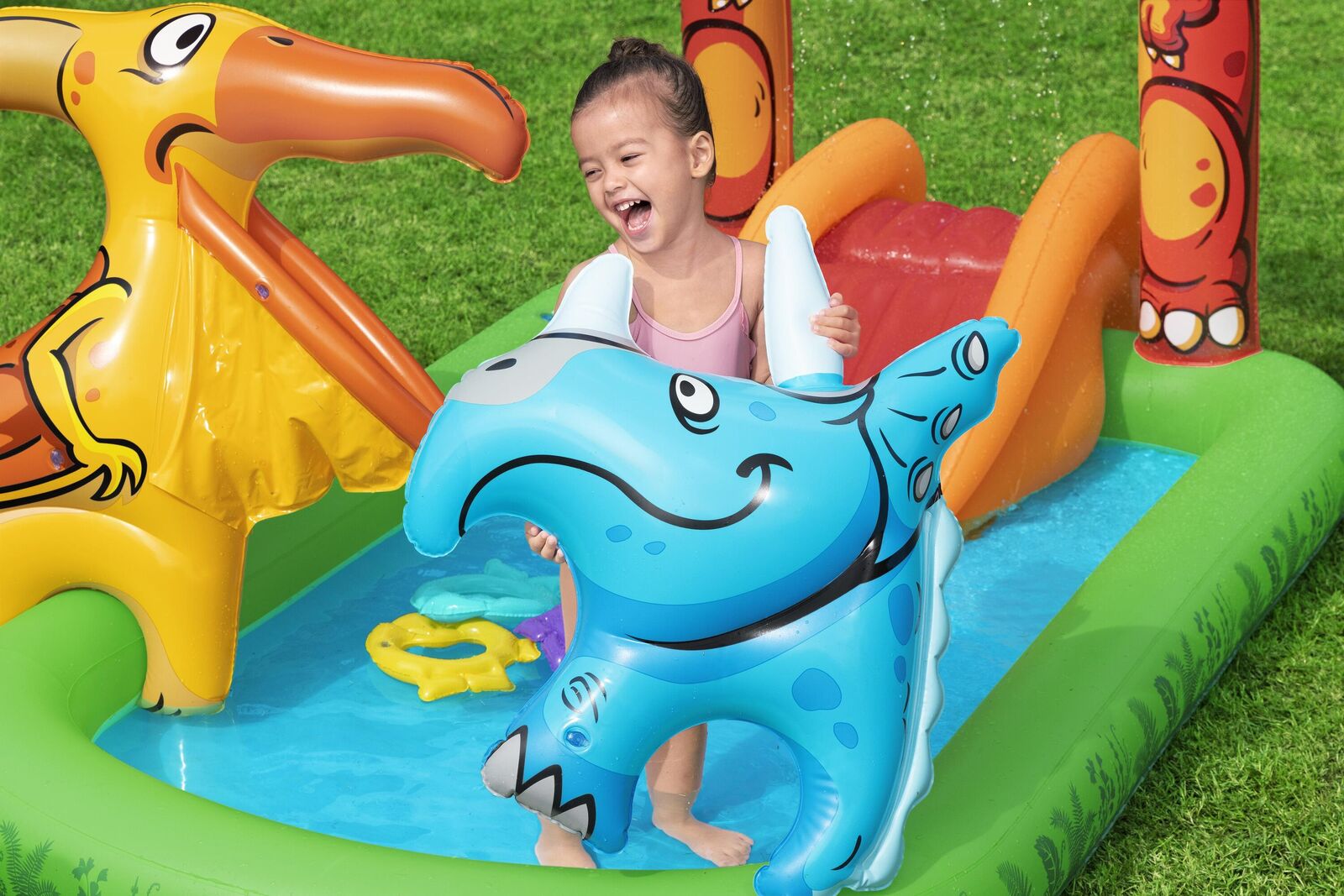 190L Jurassic Splash Water Play Centre, Bright Dinosaur Theme with Slide - SM Everyday Living