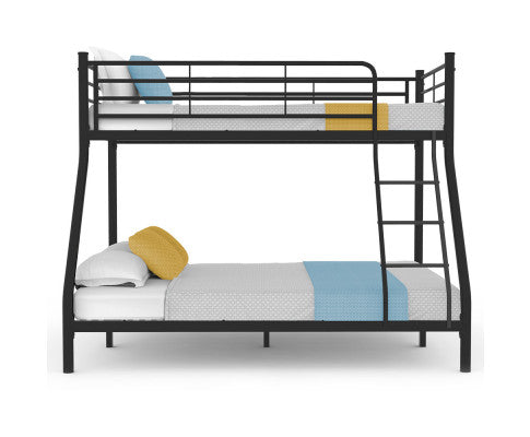 Kingston Slumber Metal Single over Double Bunk Bed Frame, Dark Matte Grey - SM Everyday Living
