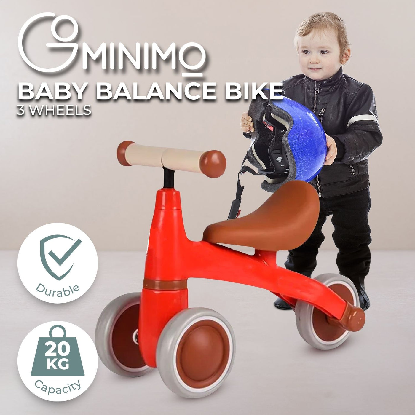 3 Wheels Baby Balance Bike Red
