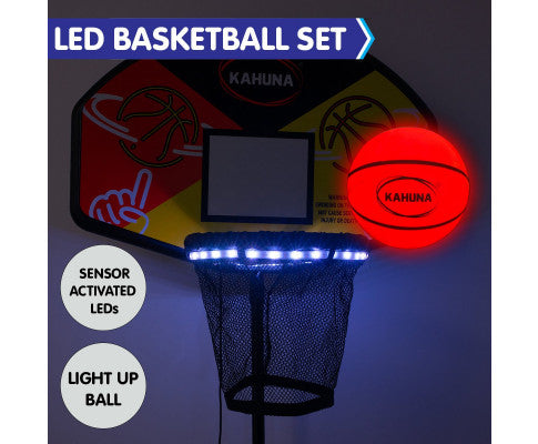 Trampoline Led Basketball Hoop Set With Light-up Ball - SM Everyday Living