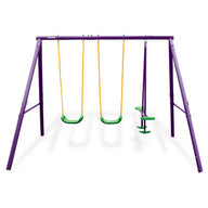 Kids 4-Seater Swing Set Purple Green - SM Everyday Living