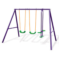 Kids 4-Seater Swing Set Purple Green - SM Everyday Living