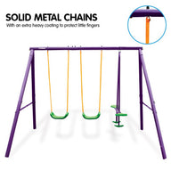 Kids 4-Seater Swing Set Purple Green - SM Everyday Living