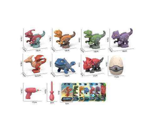 Disassemble Blocks Jurassic Dinosaurs Building Blocks Toys Battery Drill Tyrannosaurus Rex Wyvern Velociraptor Stegosaurus - SM Everyday Living