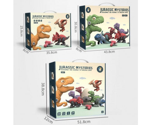 Disassemble Blocks Jurassic Dinosaurs Building Blocks Toys Battery Drill Tyrannosaurus Rex Wyvern Velociraptor Stegosaurus - SM Everyday Living
