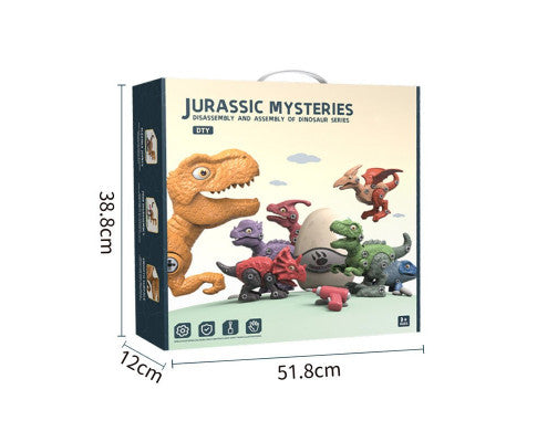 Disassemble Blocks Jurassic Dinosaurs Building Blocks Toys Battery Drill Tyrannosaurus Rex Wyvern Velociraptor Stegosaurus - SM Everyday Living