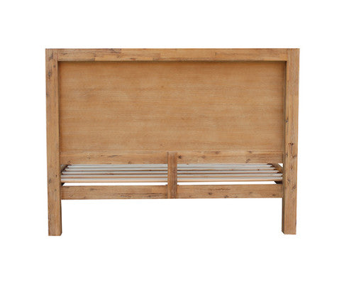 Bed Frame Single Size in Solid Wood Veneered Acacia Bedroom Timber Slat in Oak - SM Everyday Living