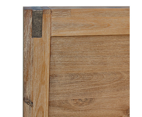 Bed Frame Single Size in Solid Wood Veneered Acacia Bedroom Timber Slat in Oak - SM Everyday Living