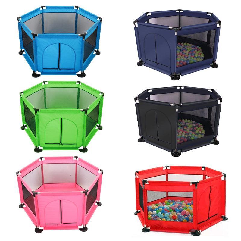 130cm Foldable Indoor Playpen Fence with Gate for Play Area or Rest Zone Setup - Red