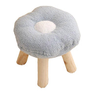 Small Flower Short Stool for Entryway or Living Room Shoe Bench or Footrest - Blue