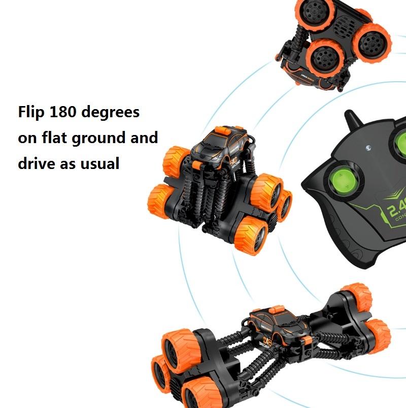 Telescopic Deformation Rc Stunt Car - Off-road Tumbling Climber - Black Orange