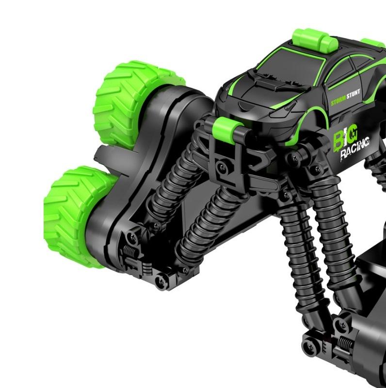 Telescopic Deformation Rc Stunt Car - Off-road Tumbling Climber - Black Green