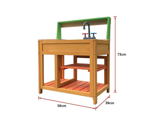 Children’s Outdoor Play Mud Kitchen Sand Pit with Display Shelf - SM Everyday Living