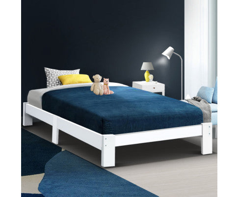 Bed Frame Single Wooden Bed Base Frame Size JADE Timber Mattress Platform - SM Everyday Living