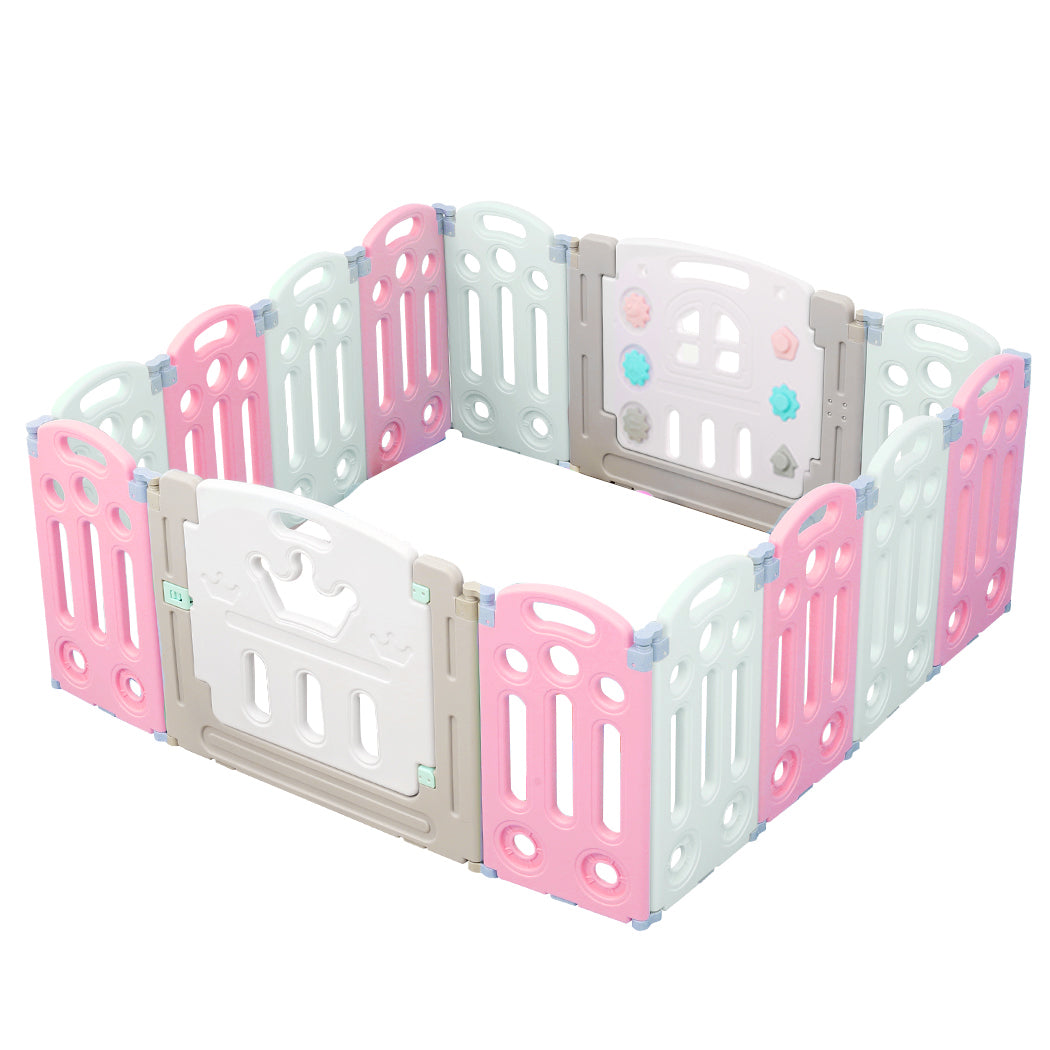 Kids Playpen Baby Safety Gates Kid Play Pen Toddler Fence -14 Panels