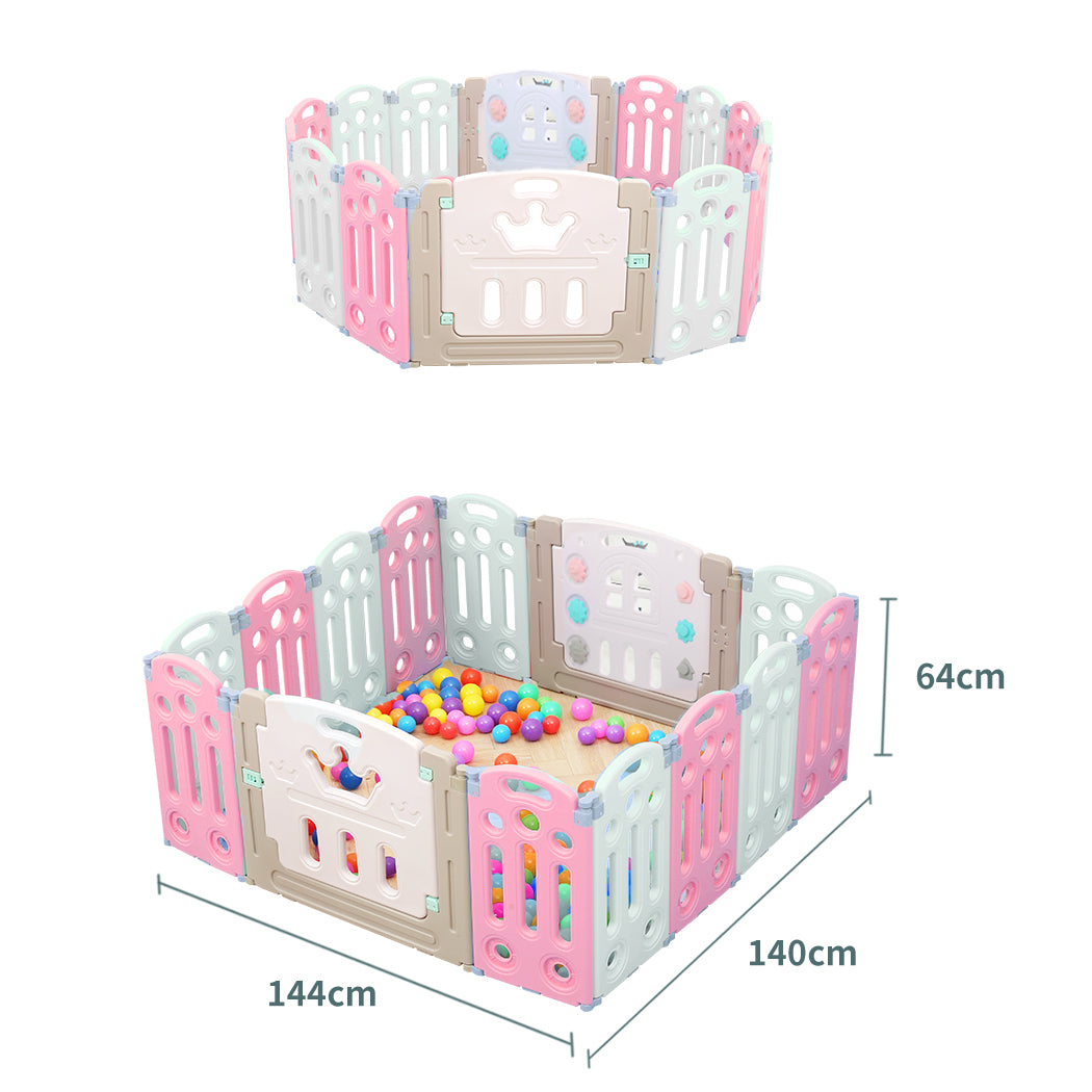 Kids Playpen Baby Safety Gates Kid Play Pen Toddler Fence -14 Panels