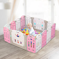 Kids Playpen Baby Safety Gates Kid Play Pen Toddler Fence -14 Panels