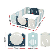 Baby Playpen 16 Panels Foldable Toddler Fence Safety Play Activity Barrier - SM Everyday Living