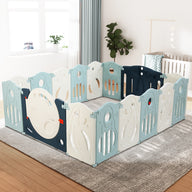Baby Playpen 16 Panels Foldable Toddler Fence Safety Play Activity Barrier - SM Everyday Living