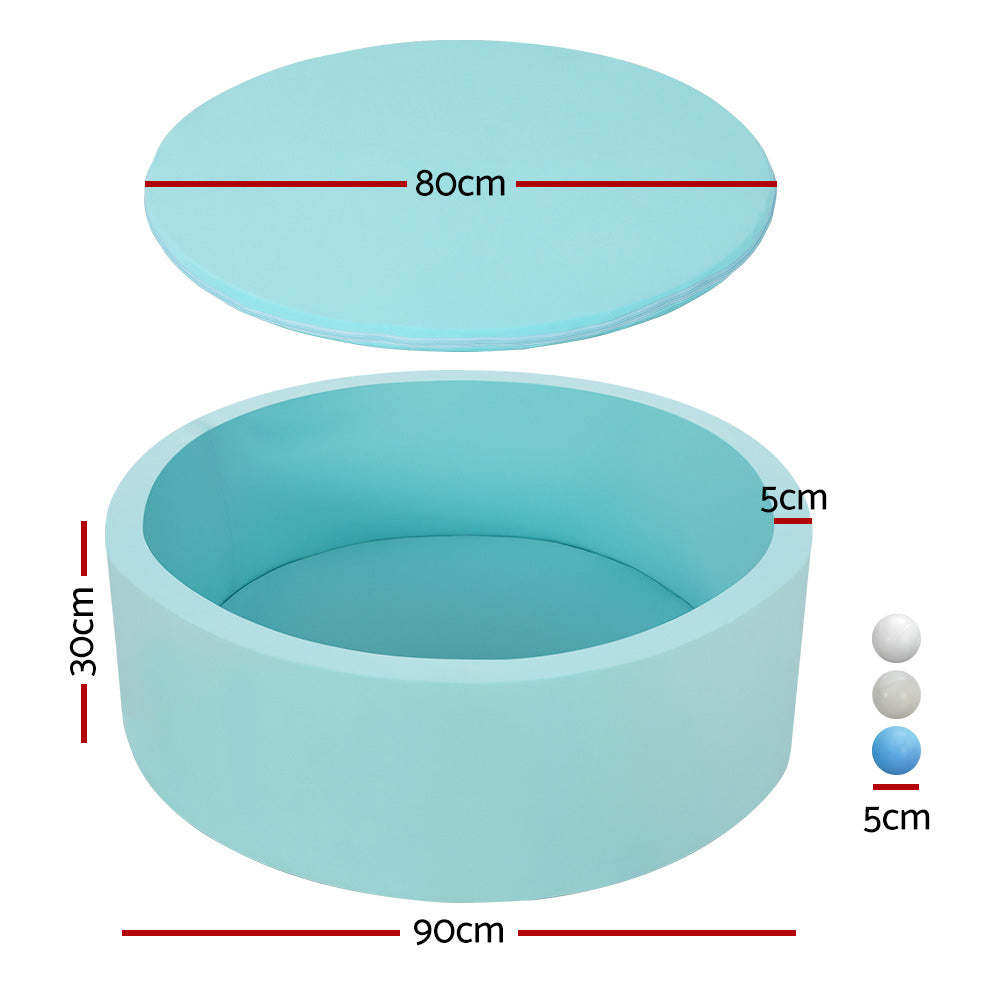 90X30cm Ocean Ball Pit Soft Baby Kids Play Pit + 200PCS Macaron Ocean Balloons Blue - SM Everyday Living