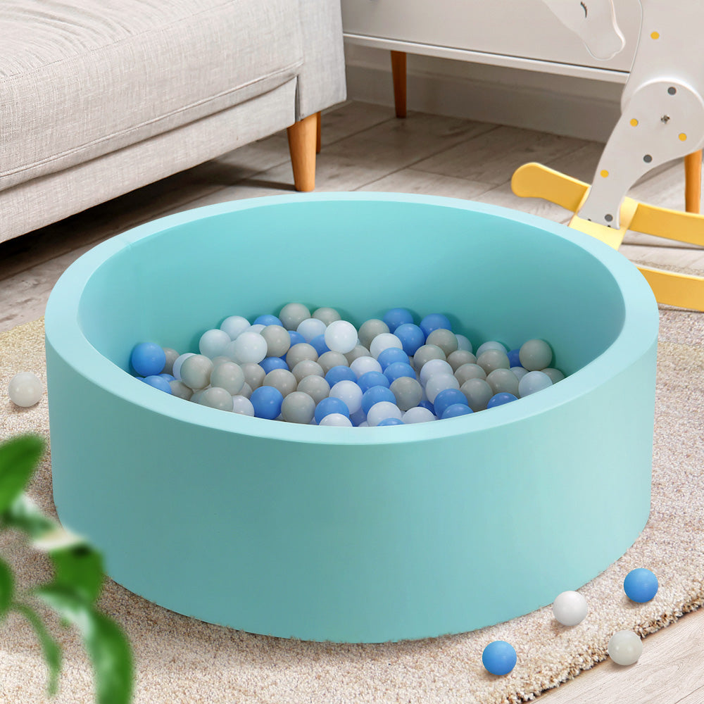 90X30cm Ocean Ball Pit Soft Baby Kids Play Pit + 200PCS Macaron Ocean Balloons Blue - SM Everyday Living