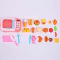 32x Kids Kitchen Play Set Electric Microwave Oven Pretend Play Toys Cooking Pink