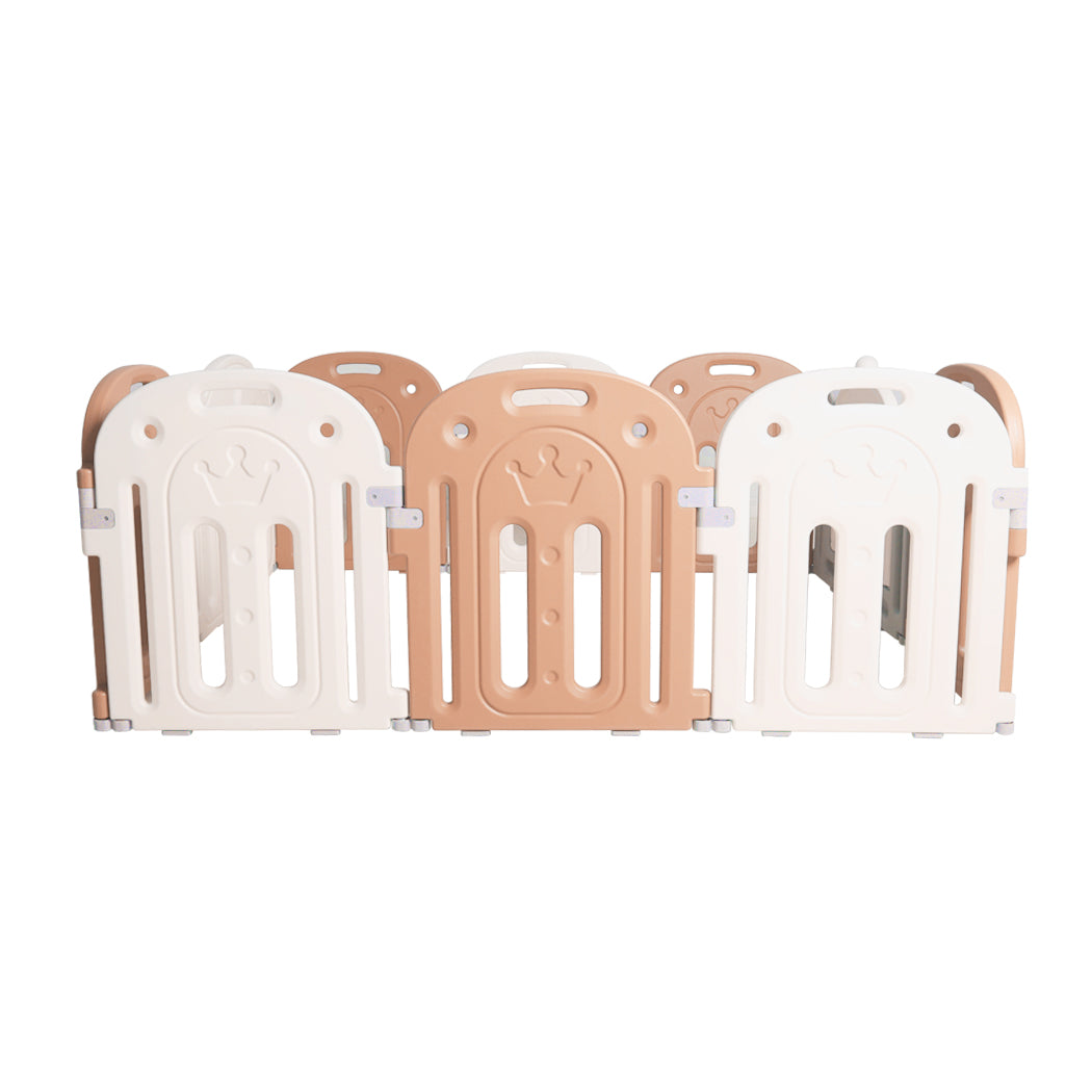 Kids Baby Playpen Safety Gate Toddler Fence - 10 Panel with Music Toy Pink