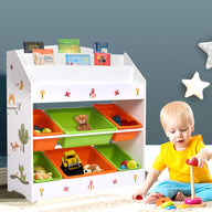 Kids Toy Box Organiser Bookshelf 6 Bins