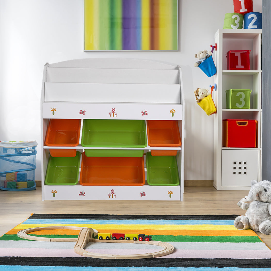 Kids Toy Box Organiser Bookshelf 6 Bins