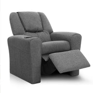 Kids Recliner Chair PU Leather Grey