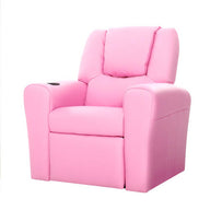 Kids Recliner Chair PU Leather Pink