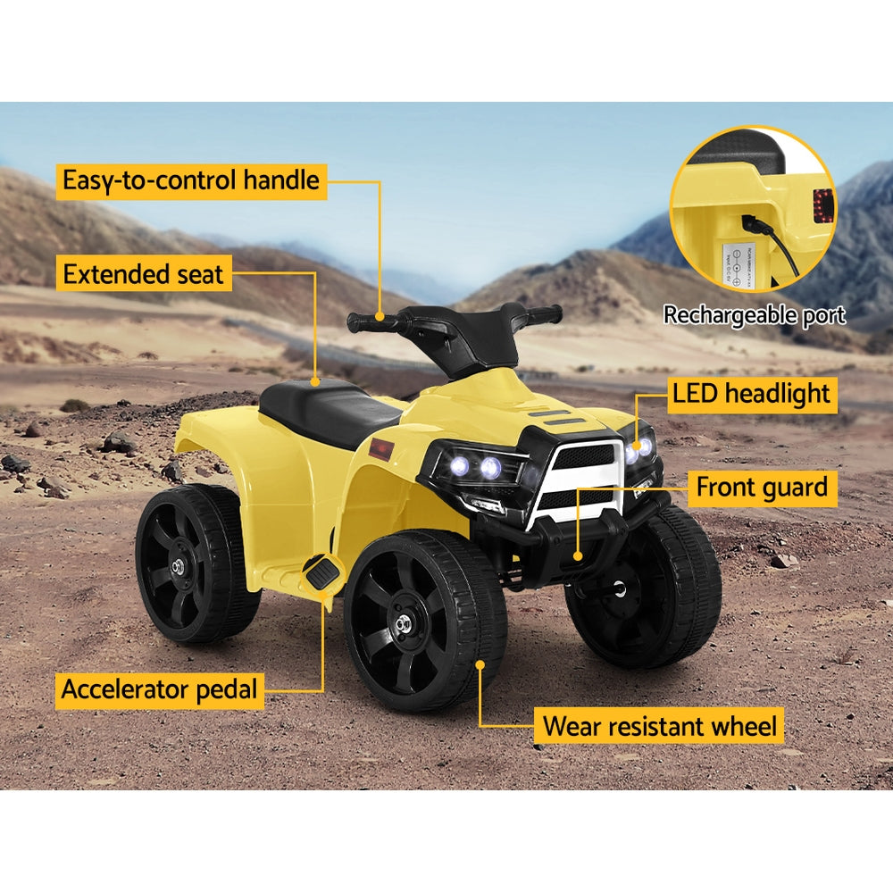 Kids Ride On ATV Quad Motorbike Car 4 Wheeler Electric Toys Battery Yellow