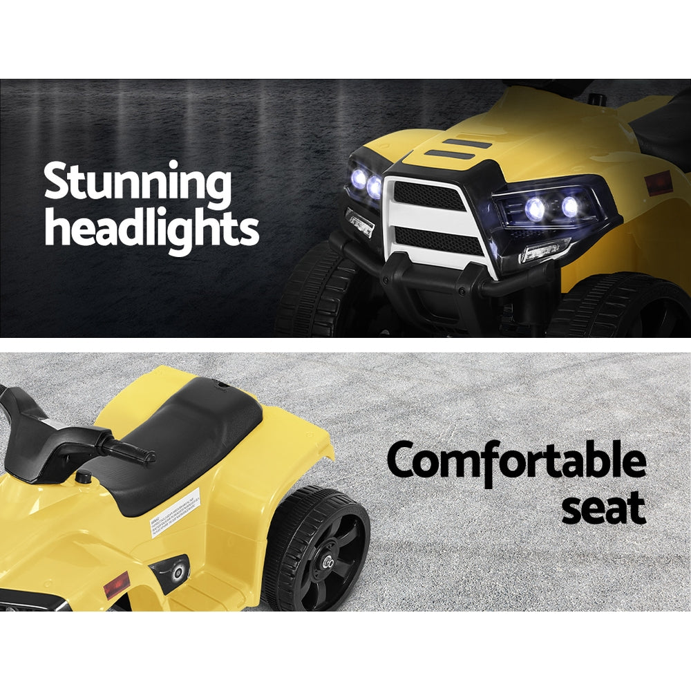 Kids Ride On ATV Quad Motorbike Car 4 Wheeler Electric Toys Battery Yellow