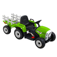 Ride On Car Tractor Trailer Electric Cars 12V Battery Green - SM Everyday Living