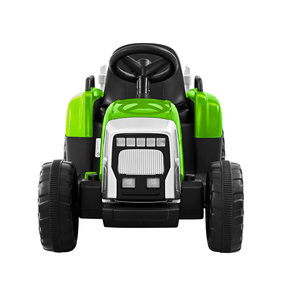 Ride On Car Tractor Trailer Electric Cars 12V Battery Green - SM Everyday Living