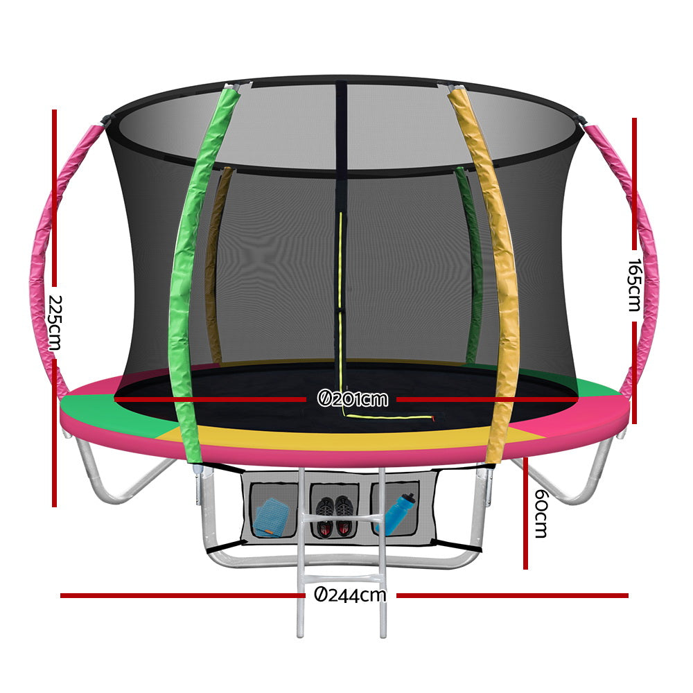 8FT Kids Trampoline - Rainbow
