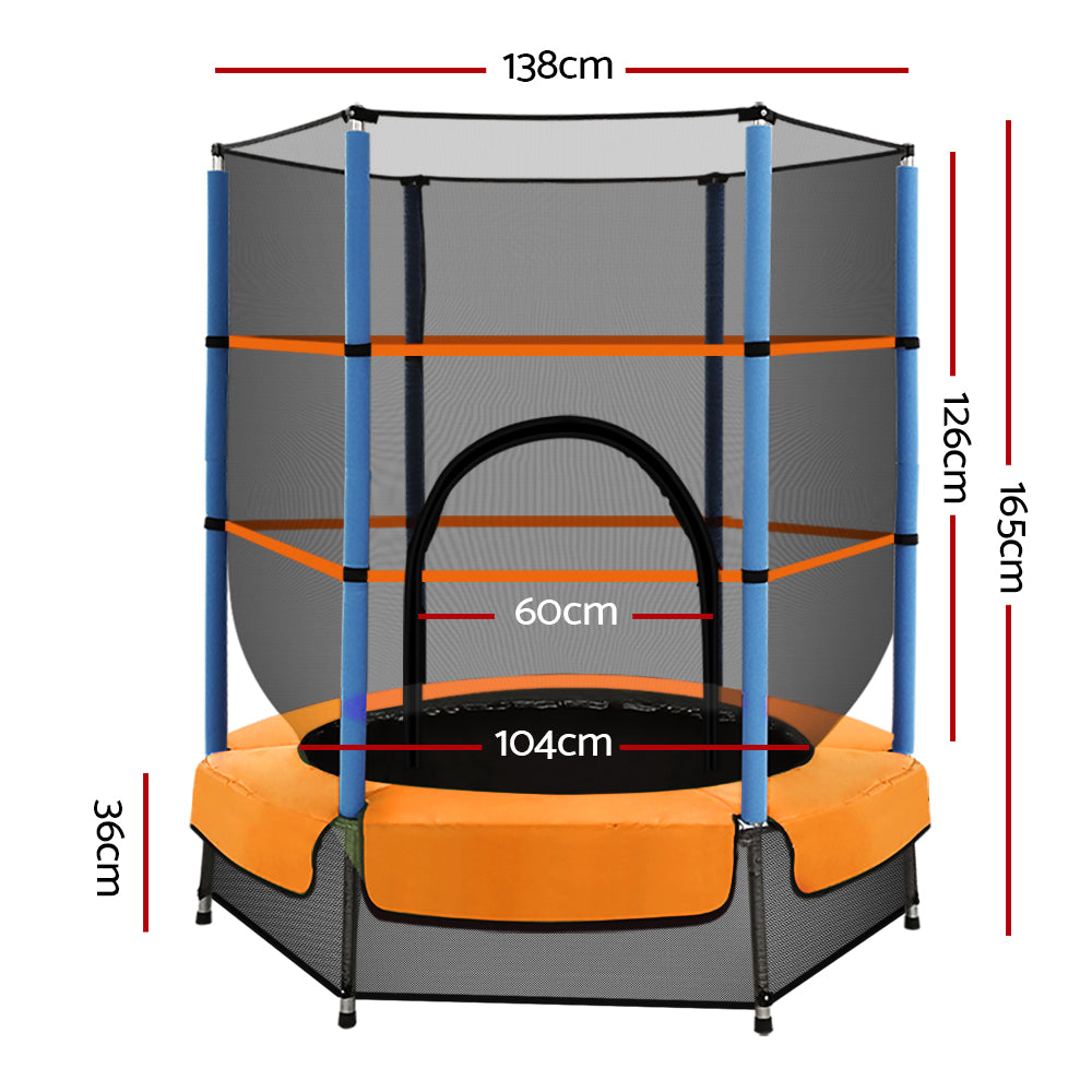 4.5ft Trampoline - Orange / Blue