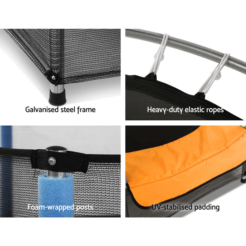 4.5ft Trampoline - Orange / Blue