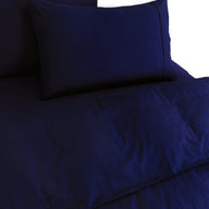 Elan Linen 100% Egyptian Cotton Vintage Washed 500TC Navy Blue Single Quilt Cover Set