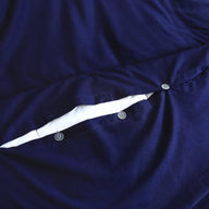 Elan Linen 100% Egyptian Cotton Vintage Washed 500TC Navy Blue Single Quilt Cover Set