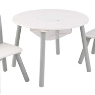 Round Table and 2 Chair Set (Gray)