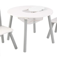 Round Table and 2 Chair Set (Gray)