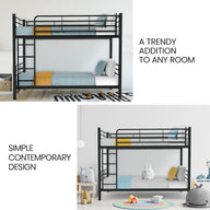 2in1 King Single Metal Bunk Bed Frame Grey