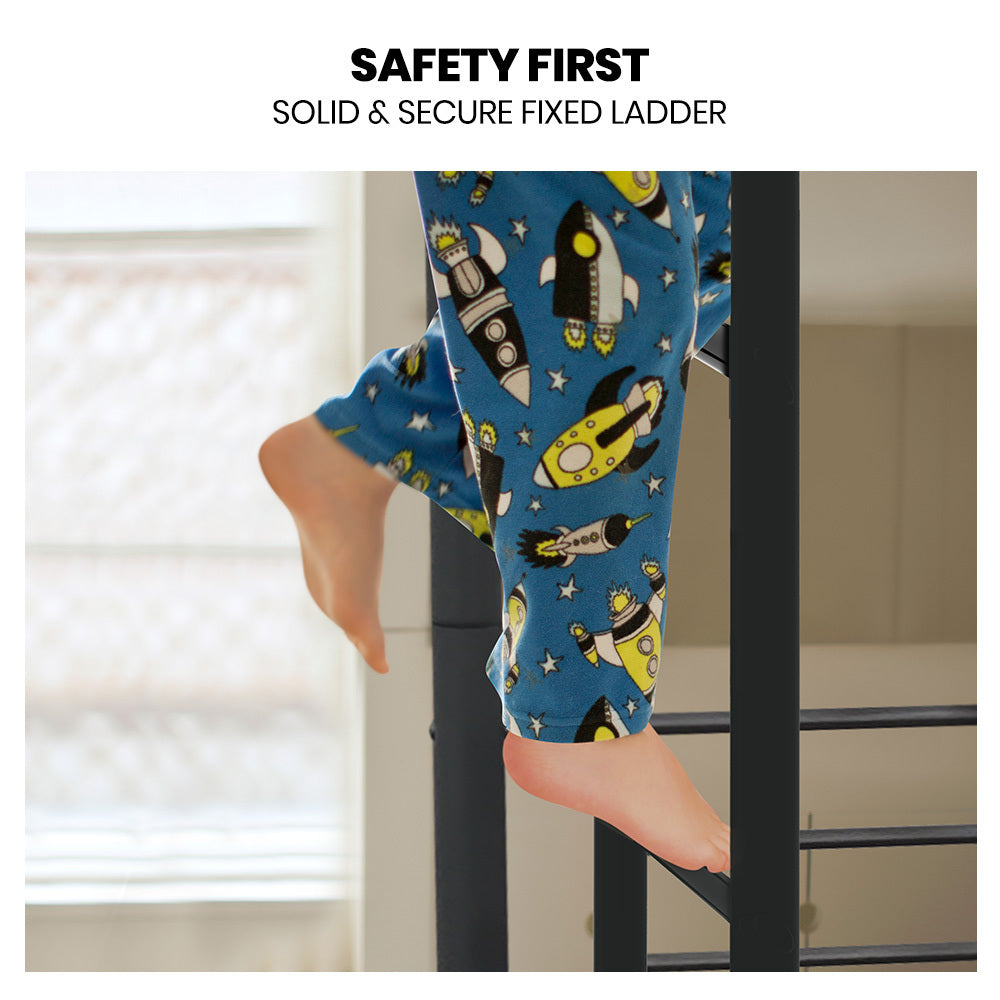 2in1 King Single Metal Bunk Bed Frame Grey