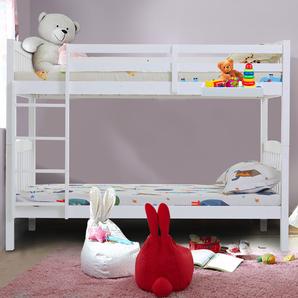 Slumber Wooden Kids Bunk Bed Frame White