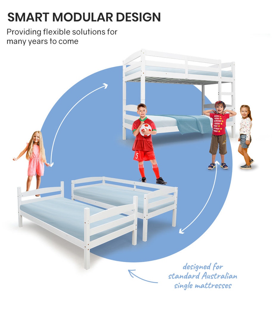 Bunk Bed Frame Single Wooden Wood
