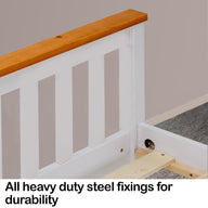 Single Wooden Bed Frame Base White Timber
